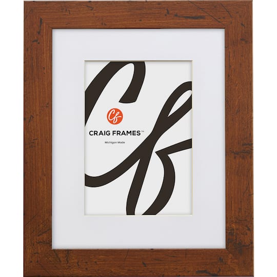 Craig Frames Bauhaus 125 Dark Walnut Picture Frame with Mat